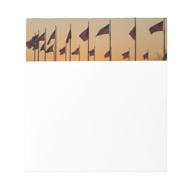 Flags at Sunset American Patriotic USA Notepad (Front)