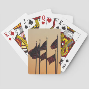 Flags at Sunset American Patriotic USA Playing Cards