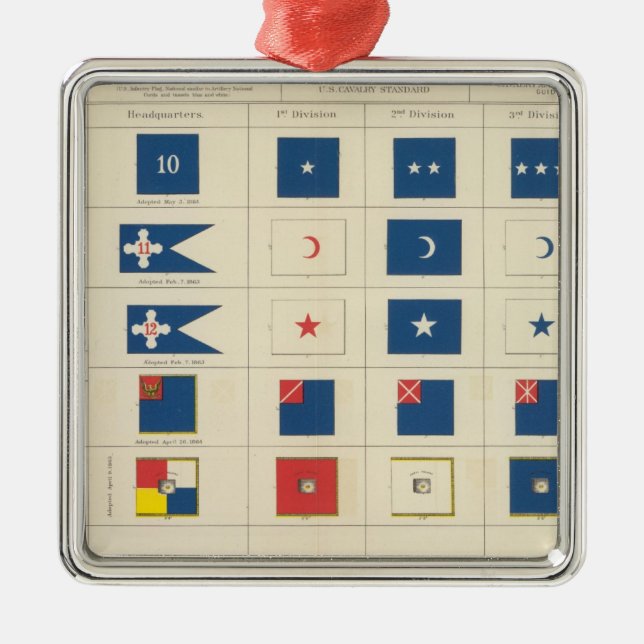 Flags, badges, etc metal tree decoration (Front)