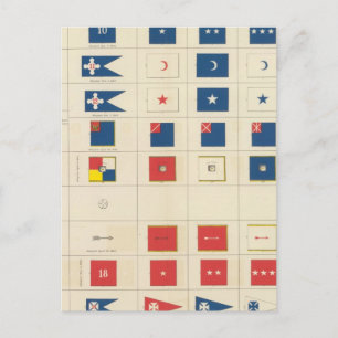 Flags, badges, etc postcard