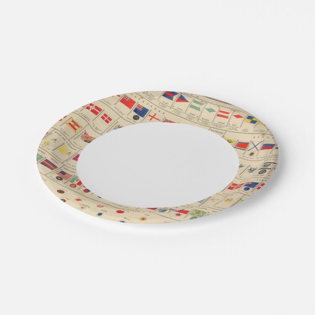 Flags, Badges Paper Plate (Angled)