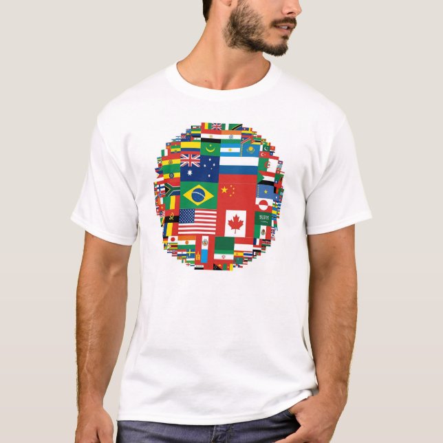 Flags by Land Area T-Shirt (Front)