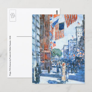 Flags Fifth Avenue by Childe Hassam, Vintage Art Postcard