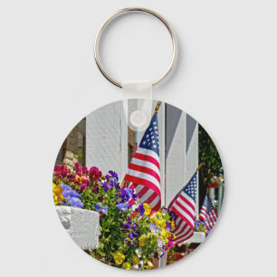 Flags + Flowers Key Ring
