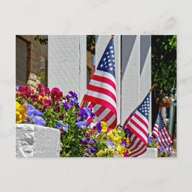 Flags + Flowers Postcard (Front)