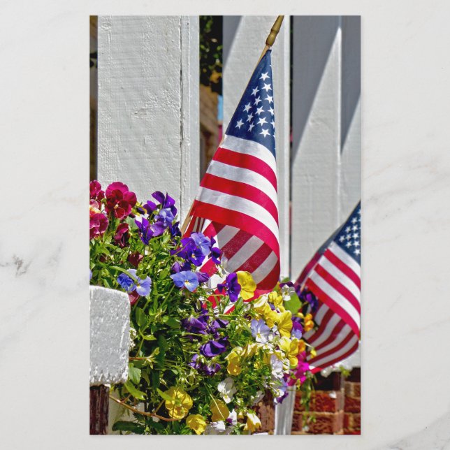 Flags + Flowers Stationery (Front)