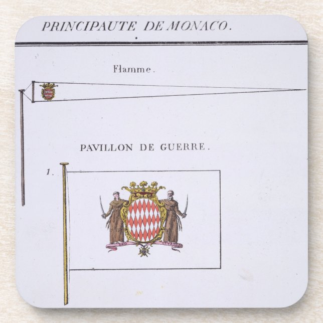 Flags from Monaco, from a French book of Flags, c. Coaster (Front)
