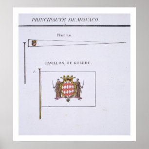 Flags from Monaco, from a French book of Flags, c. Poster