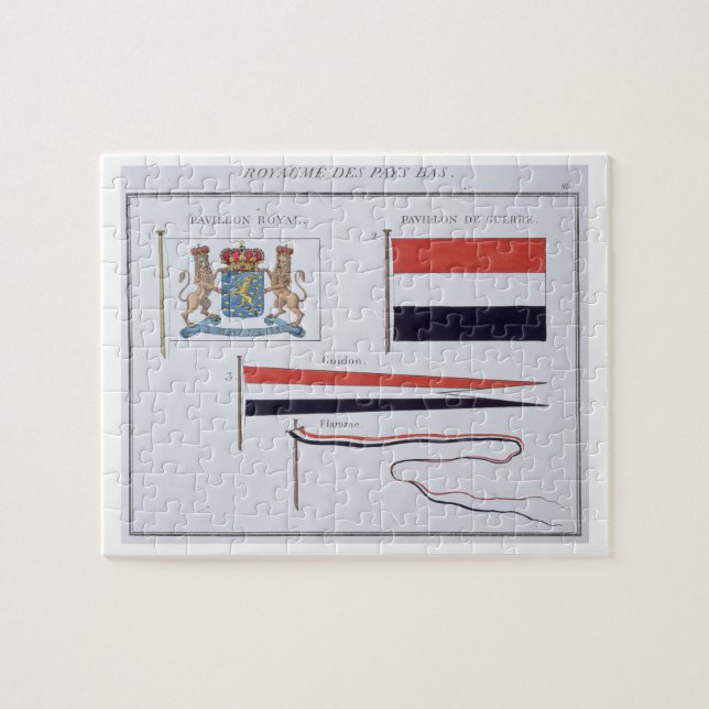 Flags from the Kingdom of the Netherlands, from a Jigsaw Puzzle (Horizontal)