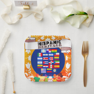 Flags Hispanic Heritage Month School Celebration Paper Plate