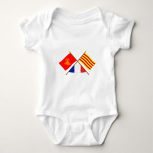 Flags Languedoc-Roussillon & Pyrénées-Orientales Baby Bodysuit