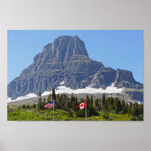 Flags, Logan Pass, Clements Mountain, Montana Poster