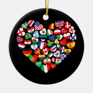 Flags of Countries of the World international flag Ceramic Ornament