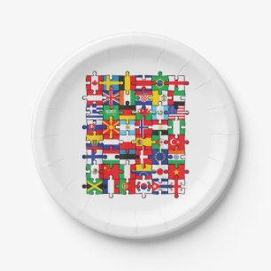 Flags of Countries of the World international flag Paper Plate