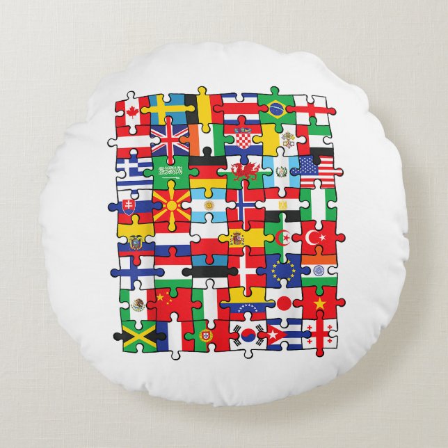 Flags of Countries of the World international flag Round Cushion (Front)