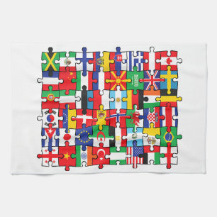 Flags of Countries of the World international flag Tea Towel