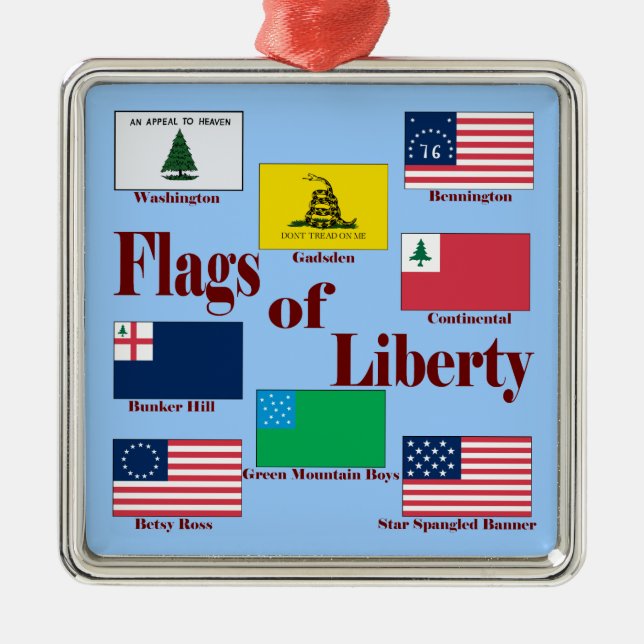 Flags of Liberty Metal Tree Decoration (Front)
