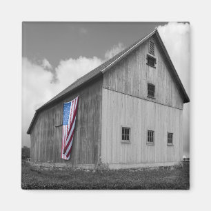 Flags of Our Farmers - Barn with American Flag Magnet
