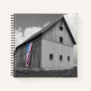 Flags of Our Farmers - Barn with American Flag Notebook