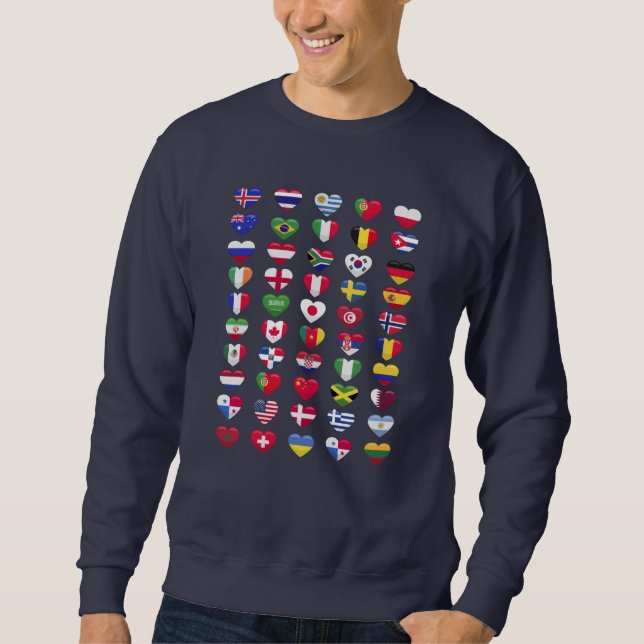 Flags of the countries heart shape sweatshirt (Front)