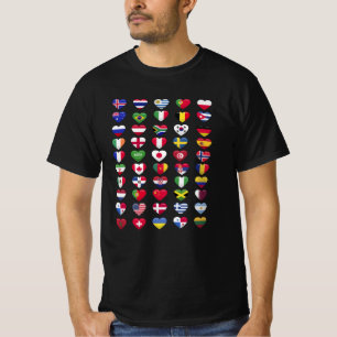 Flags of the countries heart shape T-Shirt