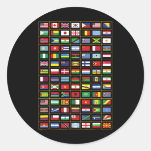 Flags Of The Countries Of The World International  Classic Round Sticker
