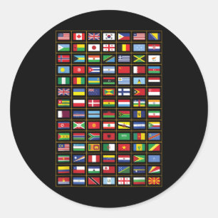 Flags Of The Countries Of The World International Classic Round Sticker