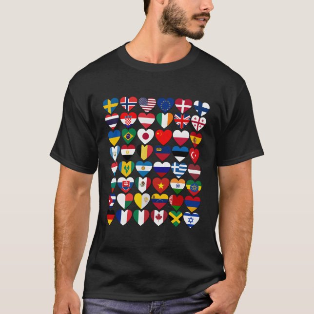 Flags Of The Countries Of The World International T-Shirt (Front)