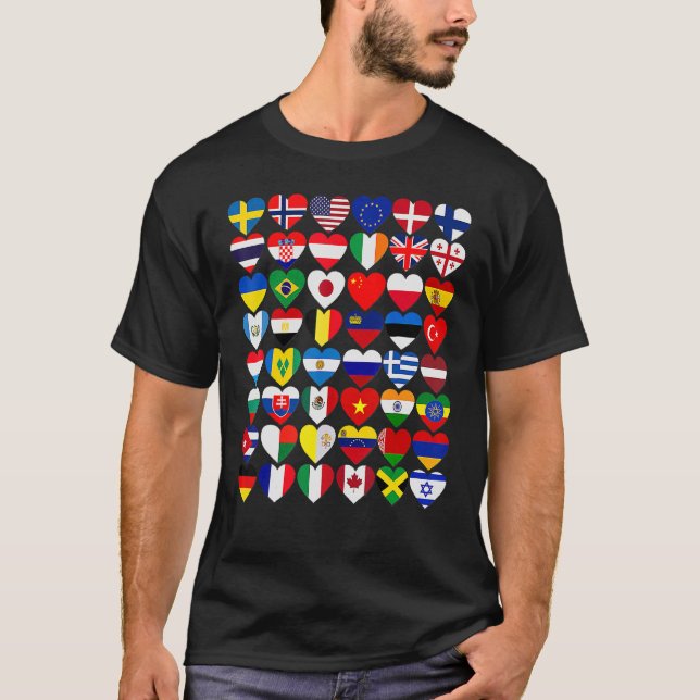 Flags Of The Countries Of The World International  T-Shirt (Front)