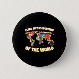 Flags Of The Countries Of The World Map Internatio 6 Cm Round Badge
