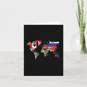 Flags Of The Countries Of The World Map Internatio Card