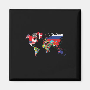 Flags Of The Countries Of The World Map Internatio Magnet