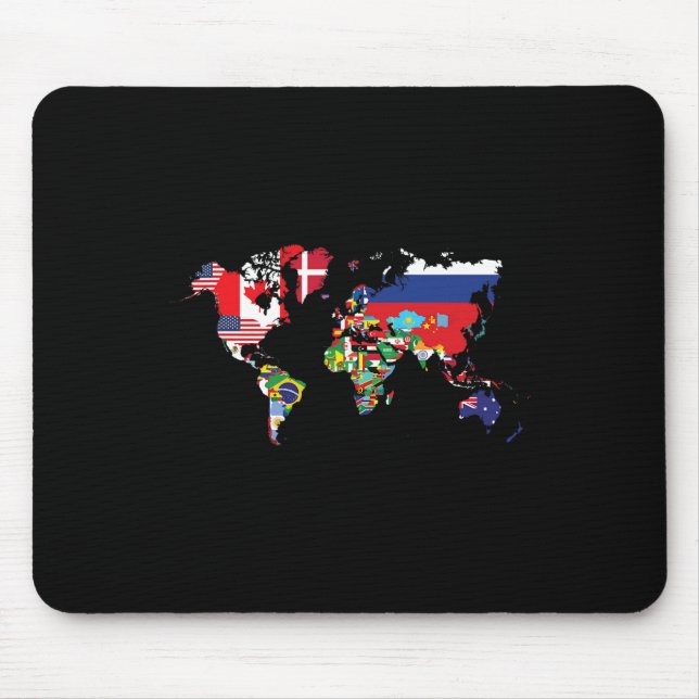 Flags Of The Countries Of The World Map Internatio Mouse Pad (Front)