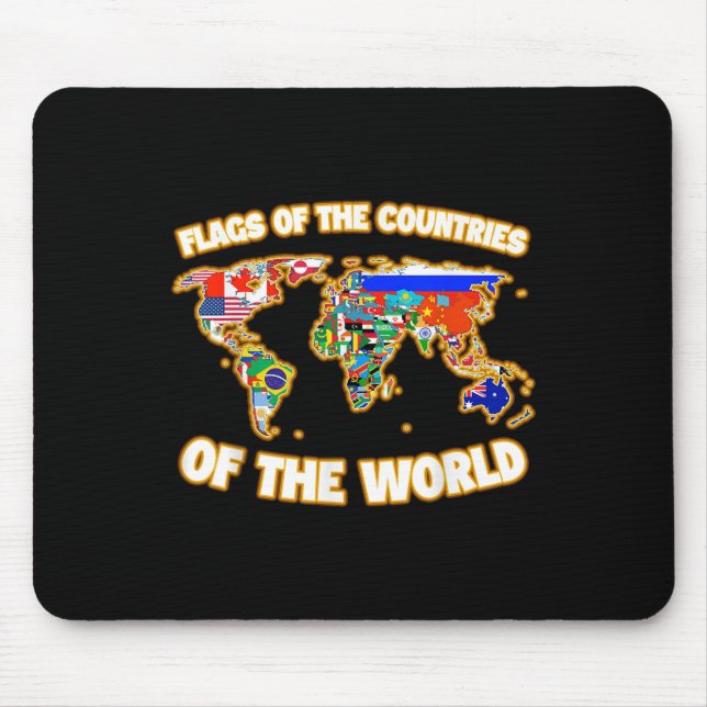 Flags Of The Countries Of The World Map Internatio Mouse Pad (Front)