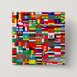 FLAGS OF THE WORLD 15 CM SQUARE BADGE