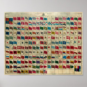 Flags of the World 1784 Poster