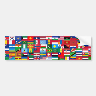 Flags of the World Bumper Sticker