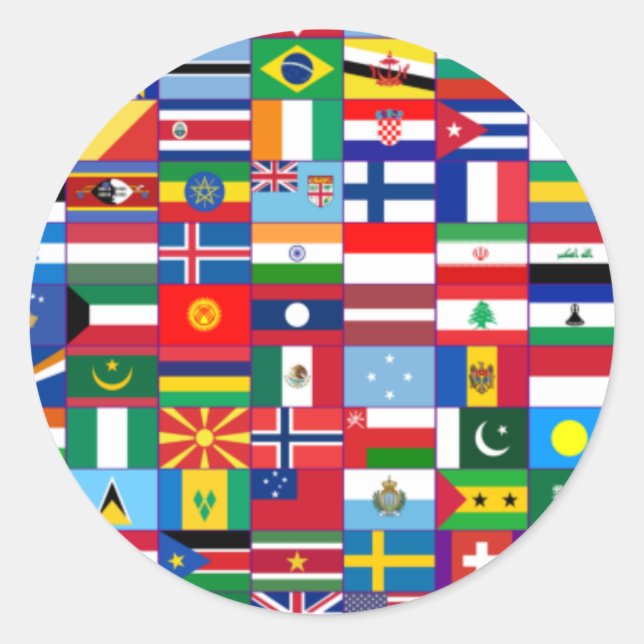 Flags of the World Classic Round Sticker (Front)