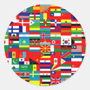 FLAGS OF THE WORLD CLASSIC ROUND STICKER