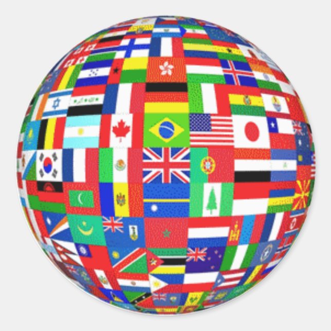 Flags of the World Classic Round Sticker (Front)