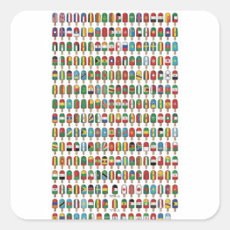Flags of the World Popsicle Grid  Square Sticker