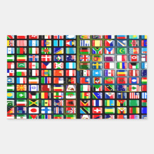 Flags of the world rectangular sticker