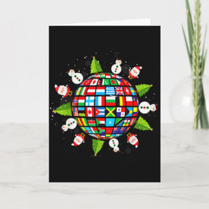 Flags Of The World, Xmas Around The Globe  Card