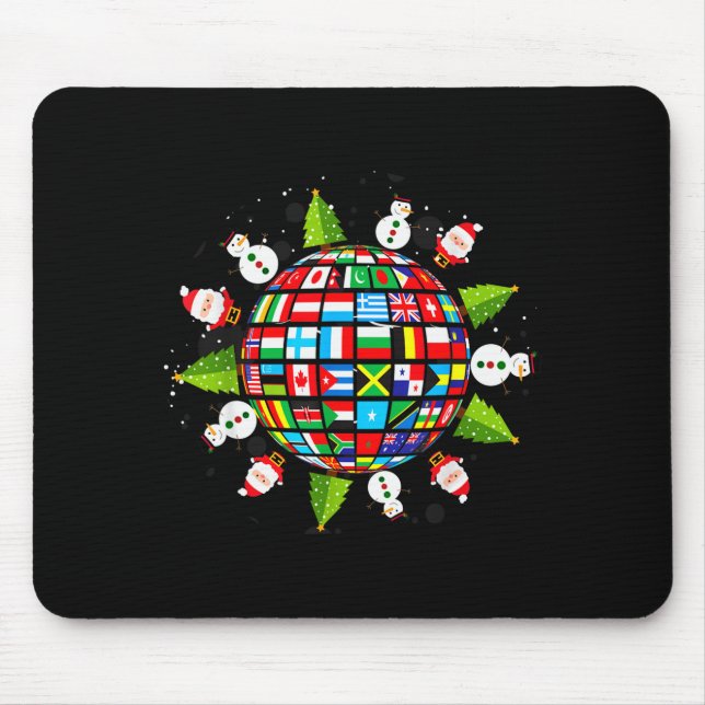 Flags Of The World, Xmas Around The Globe  Mouse Pad (Front)