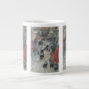 Flags on 57th Street by Frederick Childe Hassam Large Coffee Mug