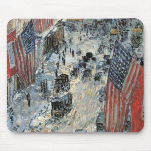 Flags on 57th Street by Frederick Childe Hassam Mouse Pad
