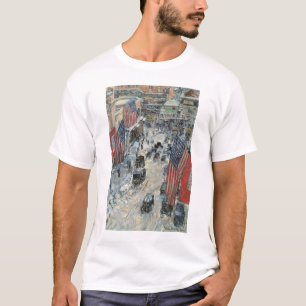 Flags on 57th Street by Frederick Childe Hassam T-Shirt