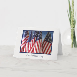 Flags With Clouds Memorial Day Greeting Card
