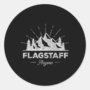 Flagstaff Arizona Az T Shirt Vintage Hiking Retro Classic Round Sticker