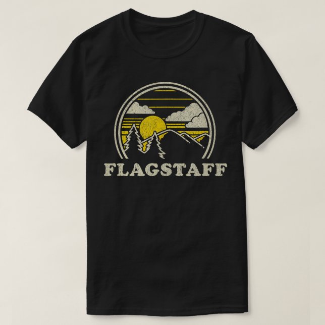 Flagstaff Arizona AZ  Vintage Hiking Mountains Tee (Design Front)